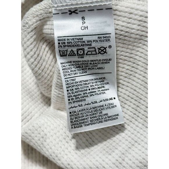 Old Navy Women's Leopard Print Long Sleeve Thermal‎ Top Cream White Size Small - Picture 8 of 9